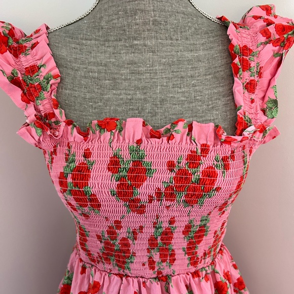Code X Mode Pink Floral Rose Smocked Ruffle Mini Dress XL - Picture 2 of 9